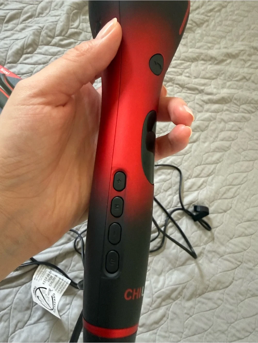 CHI Lava Volcanic Ceramic Pro Spin N Curl - Red and Black 1.25 inch